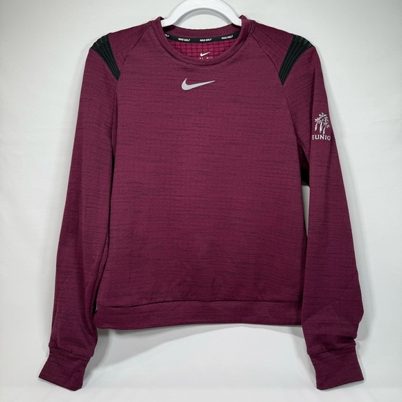 Nike Women's Golf Therma Sphere Sweater Fleece Large L Reunion Logo Pullover Top - Picture 3 of 7
